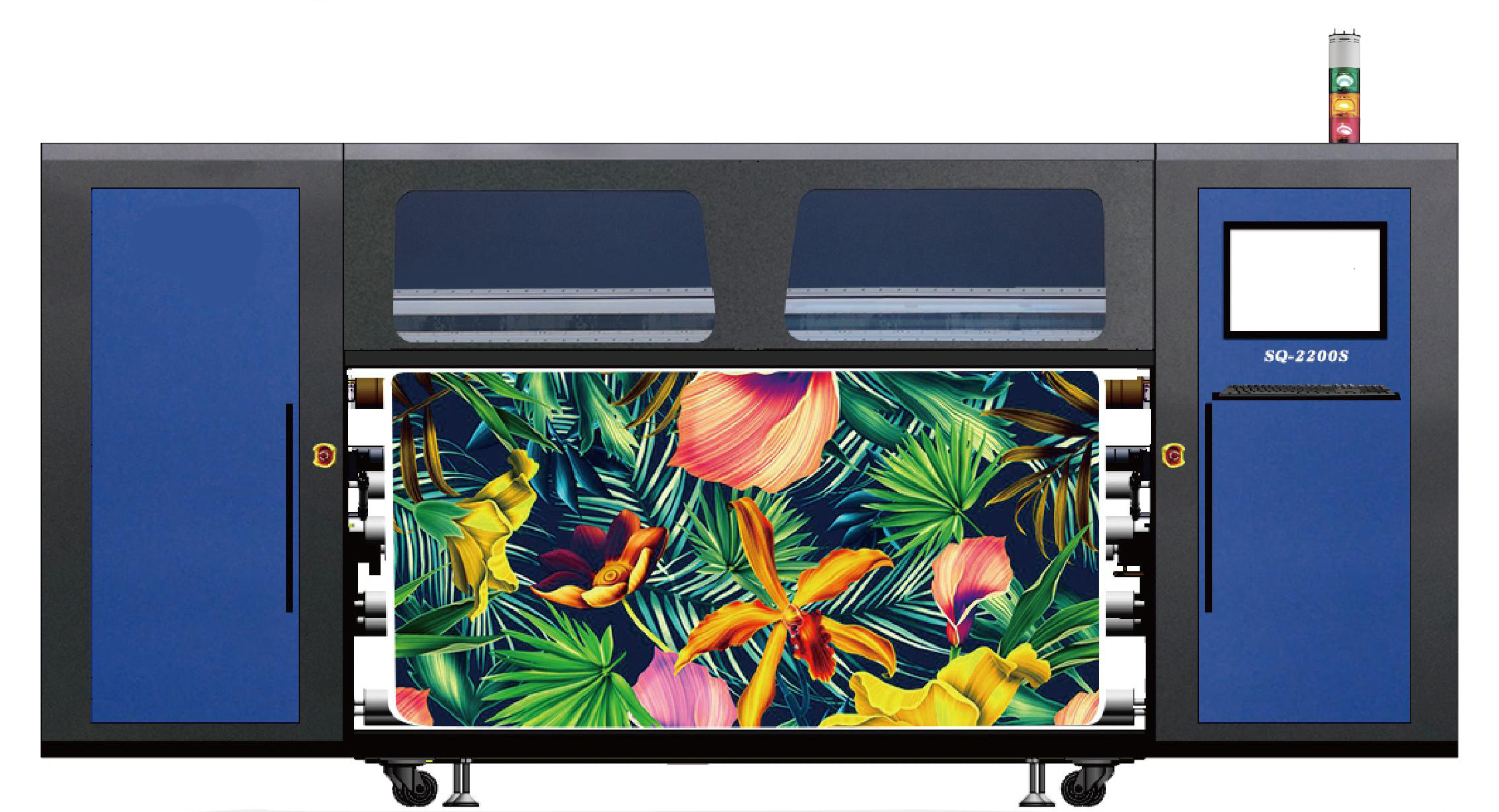 2.2m Industrial Rubber Roll Dye Sublimation Printer with Four S3200