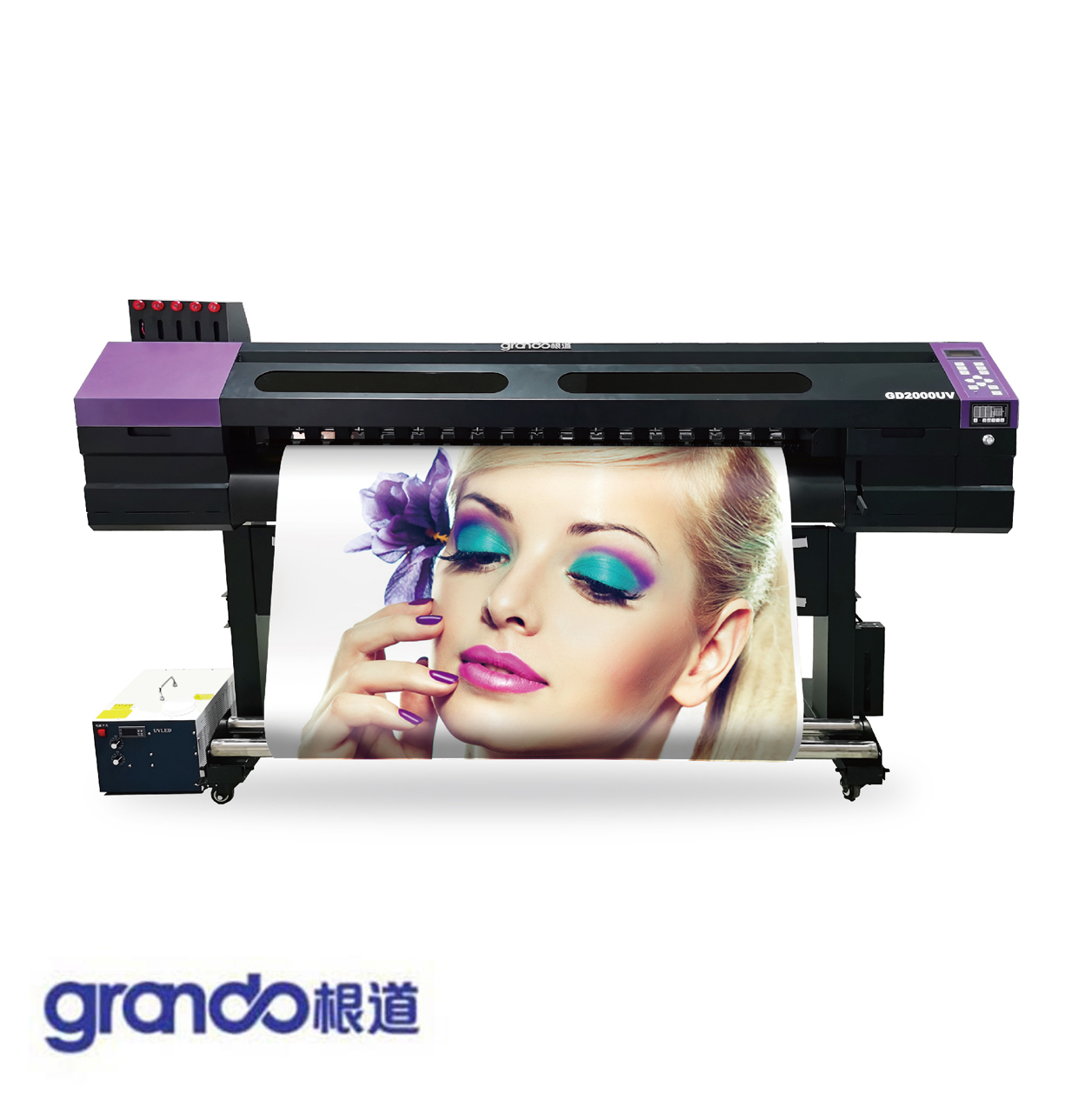 1.6m Four color，white+color UV roll to roll printer with I1600-U1 print heads